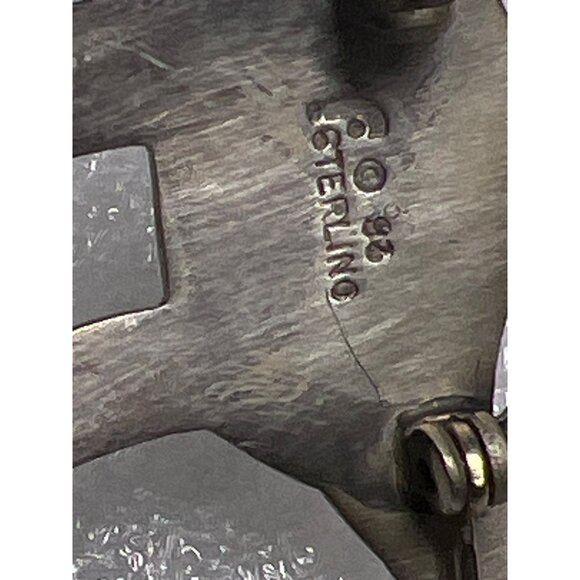 Vintage Horse Brooch Carol Felley Sterling Silver Black Onyx '93 Signed Western - Picture 11 of 12